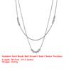 EFFIE QUEEN Stainless Steel 18k Gold Beads Ball Strand Chain Choker Necklace Banquet Jewelry for Women, Men Party Gift STCC04