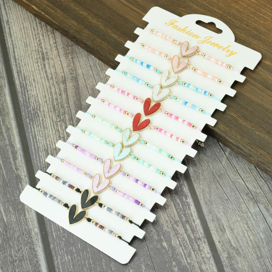 Noter 12Pcs/Dozen Bohemia Seed Beads Bracelet For Women Handmade Braided Thread Braslet Cute Flower Friendship Braclet Pulseria