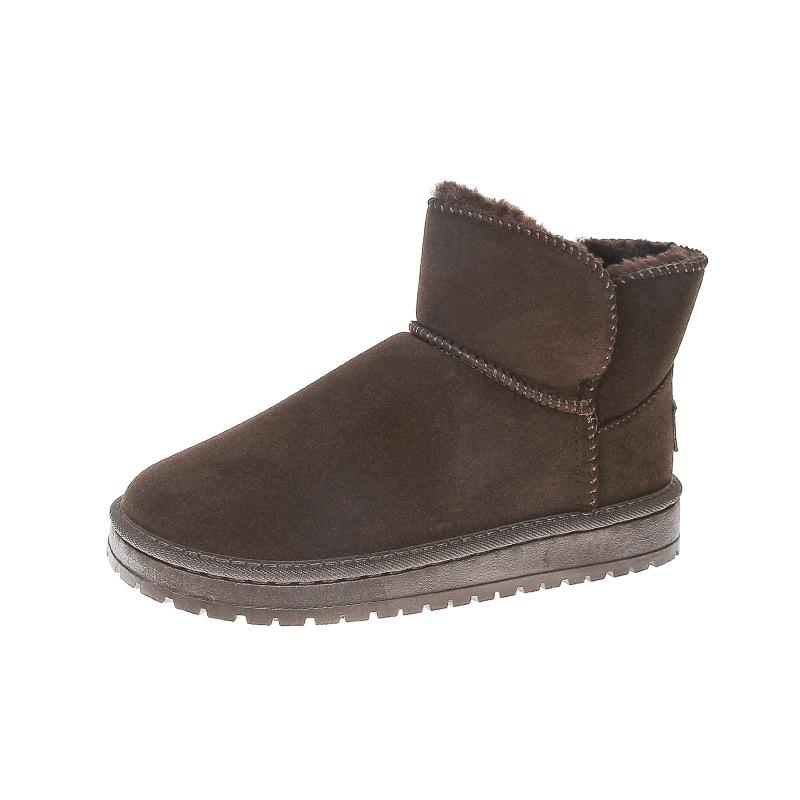 Snow Boots Women's Winter Large Size New Short Tube Thick-soled Piled Thickened Warm Cotton Shoes