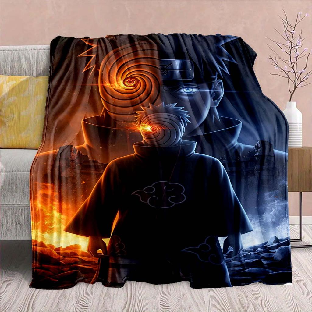 Naruto Anime Flannel Blanket - Soft Warm Perfect for Sofa, Bedding Camping Travel Office Home Decor -QJY