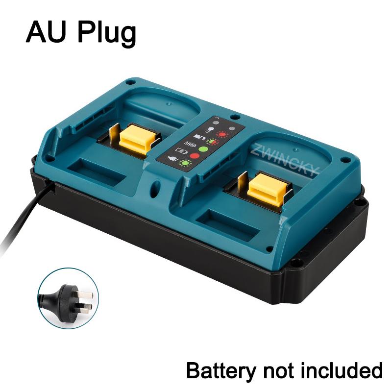 Replacement 18V DC18RD Dual Ports Battery Charger for Makita 18V Lithium Battery BL1830 BL1840 BL1850 BL1850B EU/US/UK/AU Plug