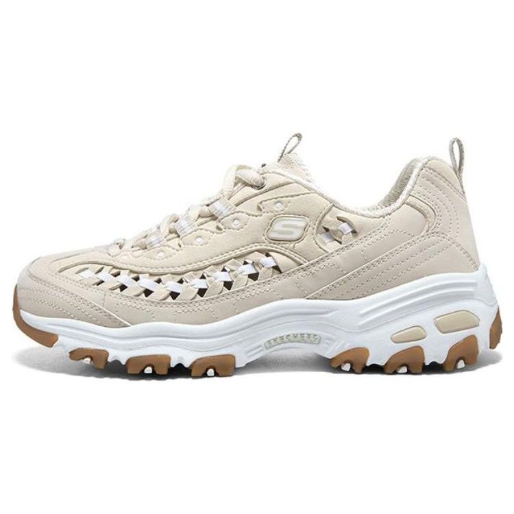Skechers DLites 1.0 Mesh Retro Sports Mid-Top Dad Shoes Women sneaker Beige 896197-NAT 36