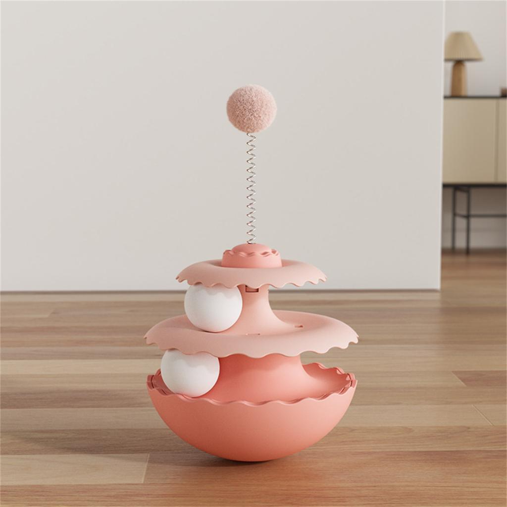 New Cat Wobbler Spinning Toy for Entertainment, Self-amusing Interactive Cat Teaser, Kitten Puzzle Ball Pet Supplies
