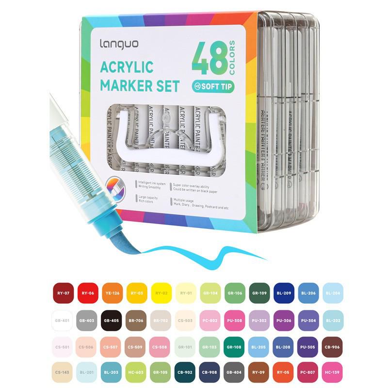 Blue Fruit Direct Liquid Acrylic Marker Pen for Kids - Large Capacity Soft Tip for Watercolor Painting