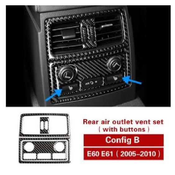 Carbon Fiber Car Rear Air Condition Vent Cover Trim Sticker For BMW E60 E61