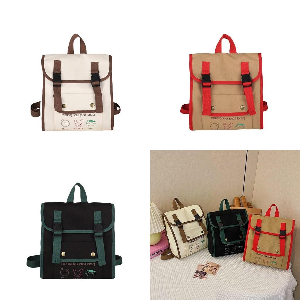 Modern Canvas Dual Shoulder Bag For Kids With Breathable Design In Fashionable Colors