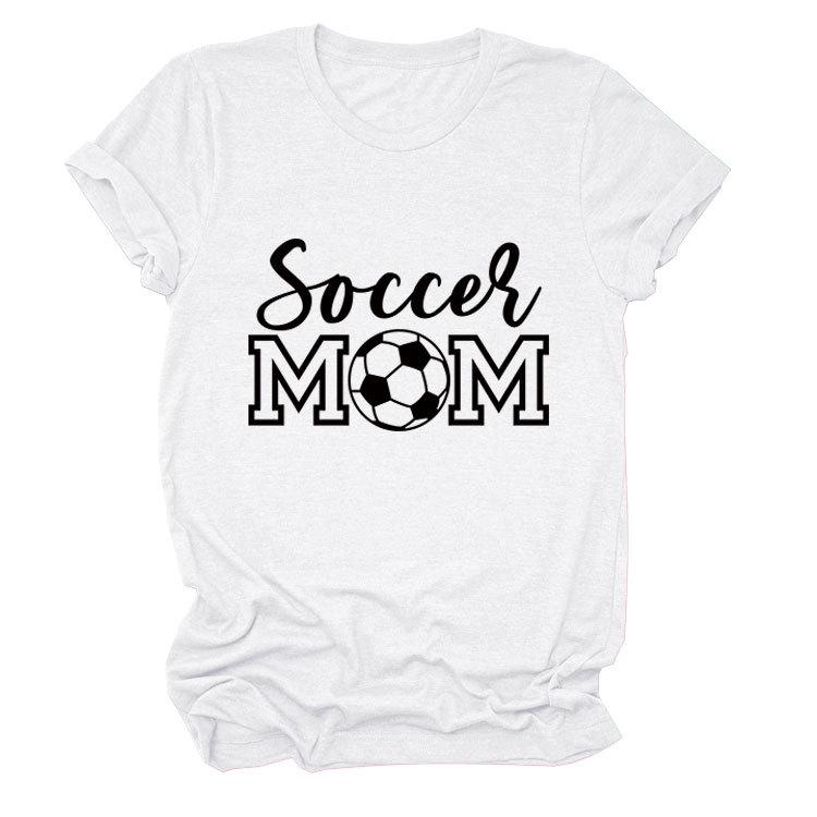 Soccer Mom European and American Crew Neck Women's Casual Loose Short-sleeved eBay Foreign Trade Spot Large Size Comfortable T-shirt