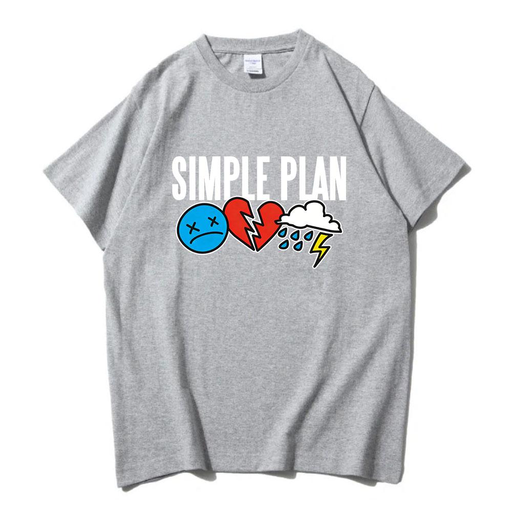 Original 3 Icons Logo T-Shirt Band SIMPLE PLAN Design Print Tshirts Short Sleeve Cotton Summer O-neck Tees Unisex Streetwear Top