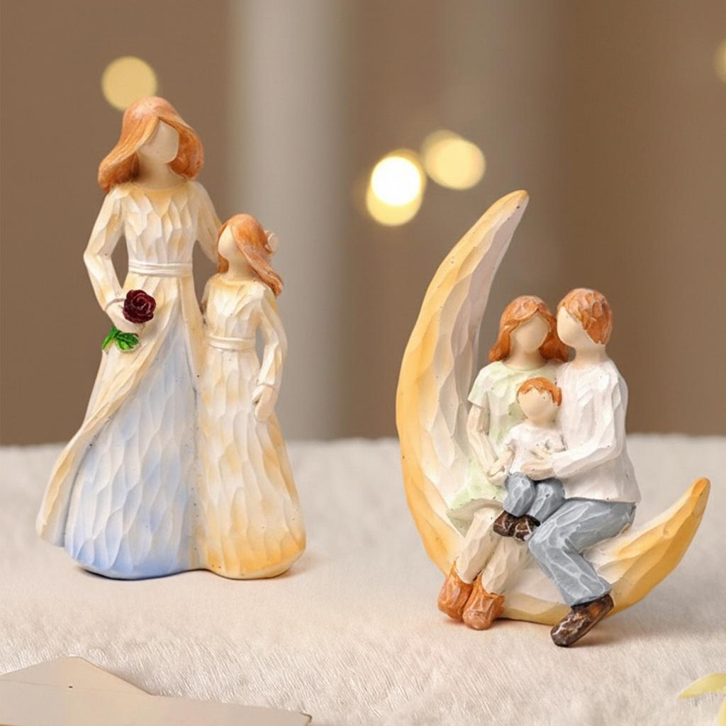 Family Sculpted Home Decor Family Desktop Ornament for Anniversary Birthday Christmas