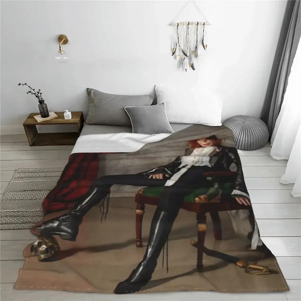 Coperta in Pile Mylene Farmer Stampata Cantante Francese Traspirante Leggera Plaid per Divano Ufficio Copriletti