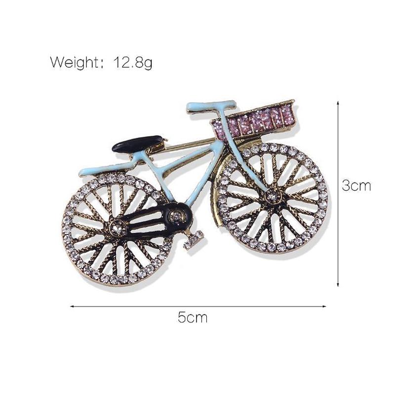 Glänzende Kristall Fahrrad Broschen für Damen Unisex Blumenkorb Barock Abzeichen Fahrrad Broschen Pins Geschenke Schmuck Zubehör
