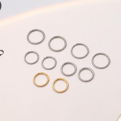 Diamond Simple Temperament Zircon Nose Ring Multi-Size Personalized Men'S And Girls Earrings Piercing Jewelry
