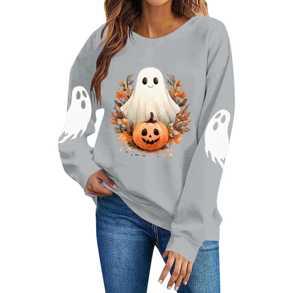 Women's Casual Halloween Hoodie Pullover Sweatshirt Long Sleeve for Holiday Party and Everyday Wear