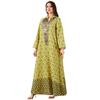 Middle Eastern & Western Women's Embroidered Muslim Dress – Long-Sleeve Arabic Robe