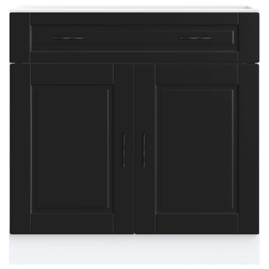 Vidaxl Base Kitchen Cabinet, Porto, Black, Wood-based Material