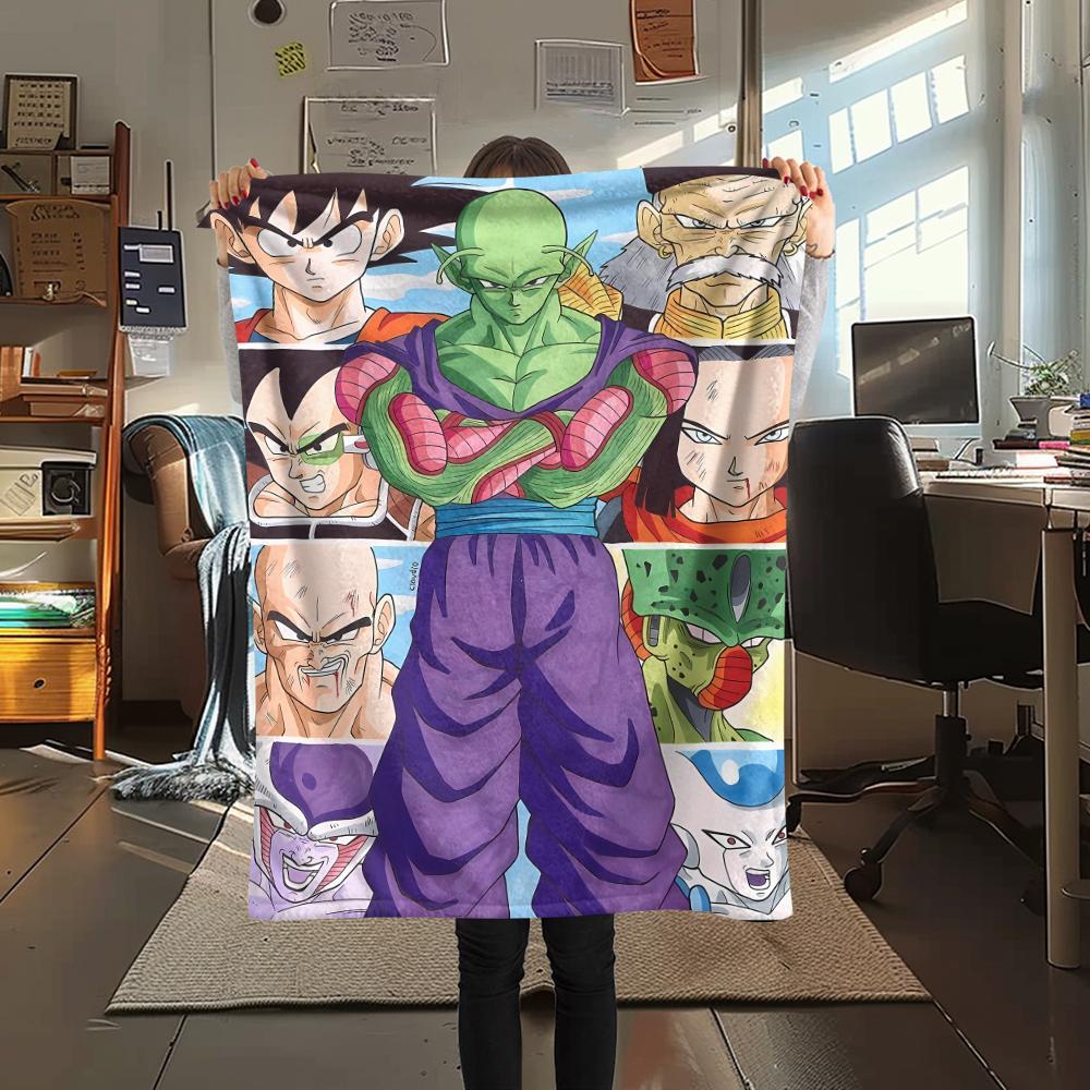 Dragon Ball characters Print Flannel Blanket,High quality Comfortable for All Seasons,Home Decor,Warmth and Comfort,Perfect for Christmas Gifts