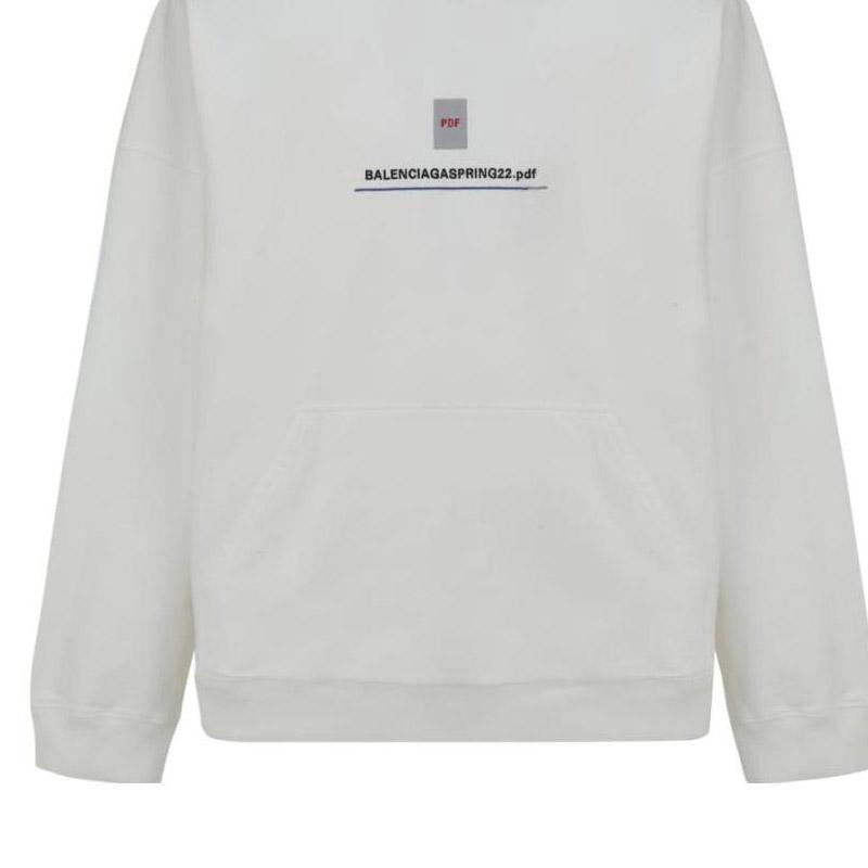 Balenciaga SS22 Sweatshirt Loose Fit Men's White 674986TLVF89016