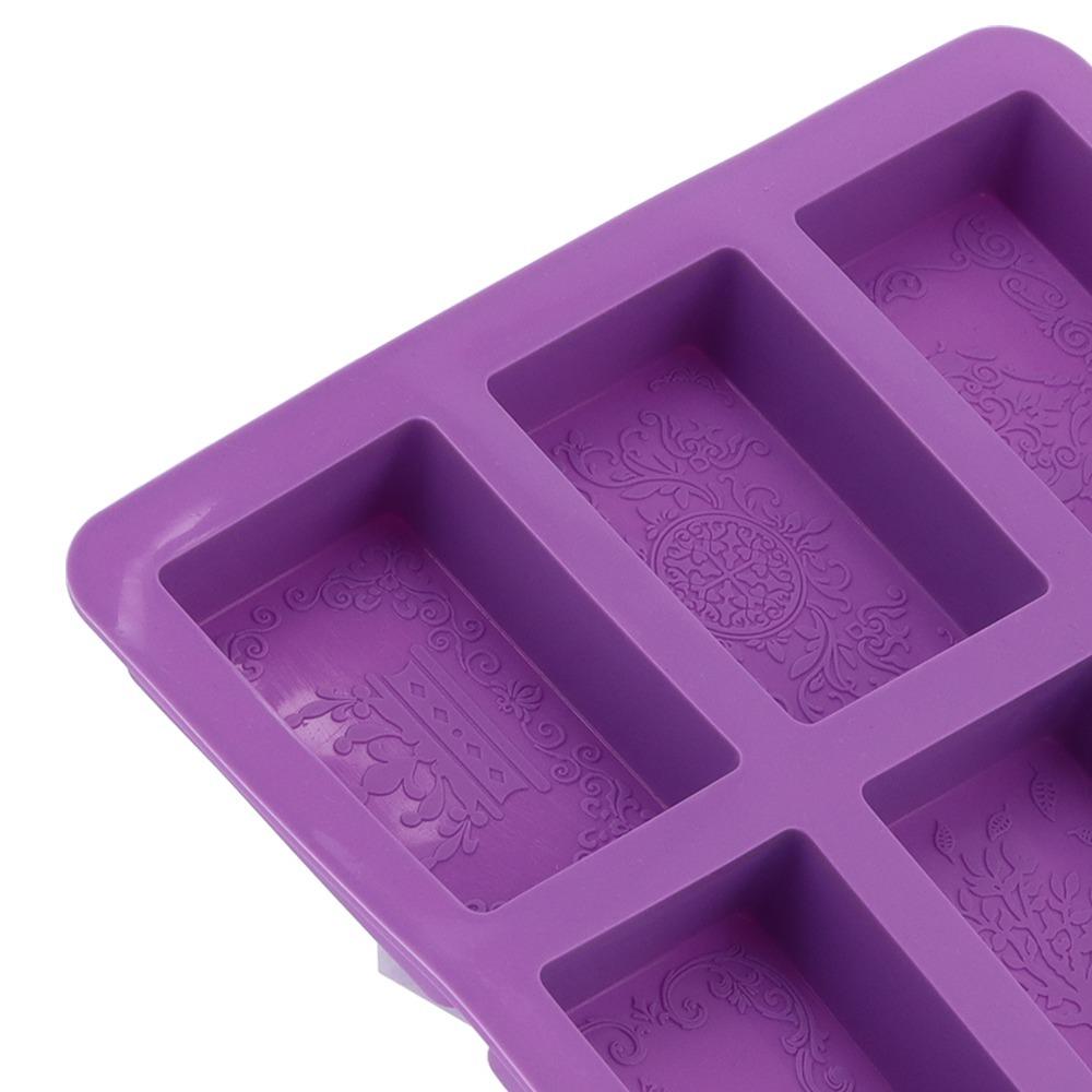 Flexible Silicone Silicone Soap Mold Embossed Lace Pattern Cake Mold Set Craft Projects Square