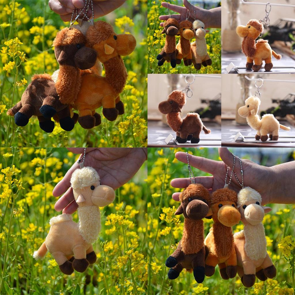 Cute Desert Camel Plush Keychain Toy Mini Stuffed Animal Doll For Children