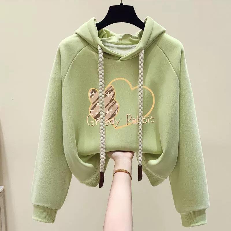 Women's Fleece-Lined Hooded Sweatshirt - New 2024 Petite Winter Dopamine Style