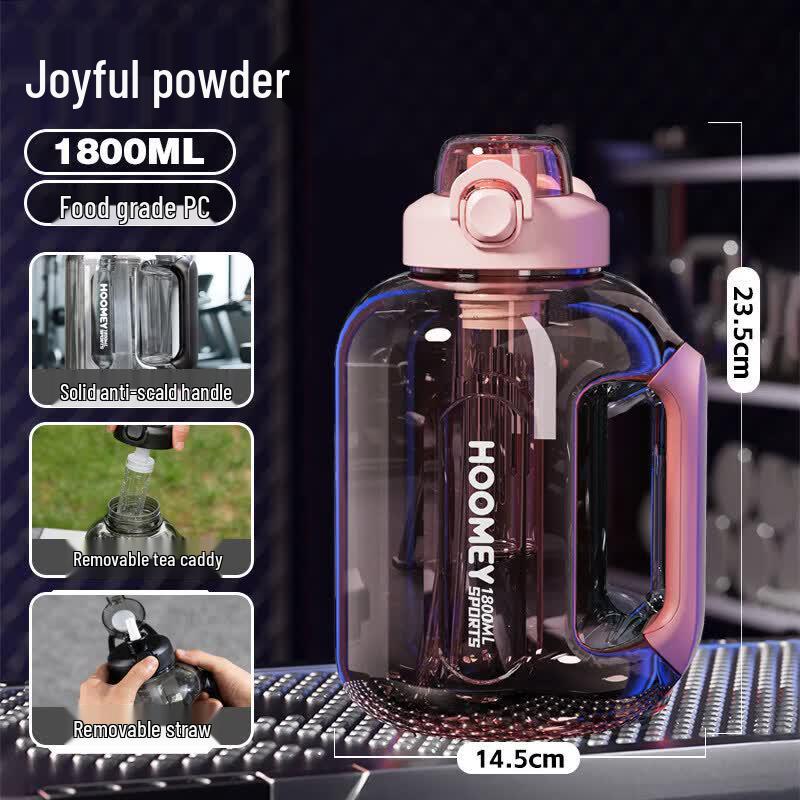Large Capacity Sports Water Bottle with Straw