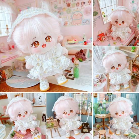 

1 комплект, 20 см, одежда для кукол, мягкая ткань, милый головной убор с цветочным принтом, весенний стиль, повседневная одежда, нарядная одежда