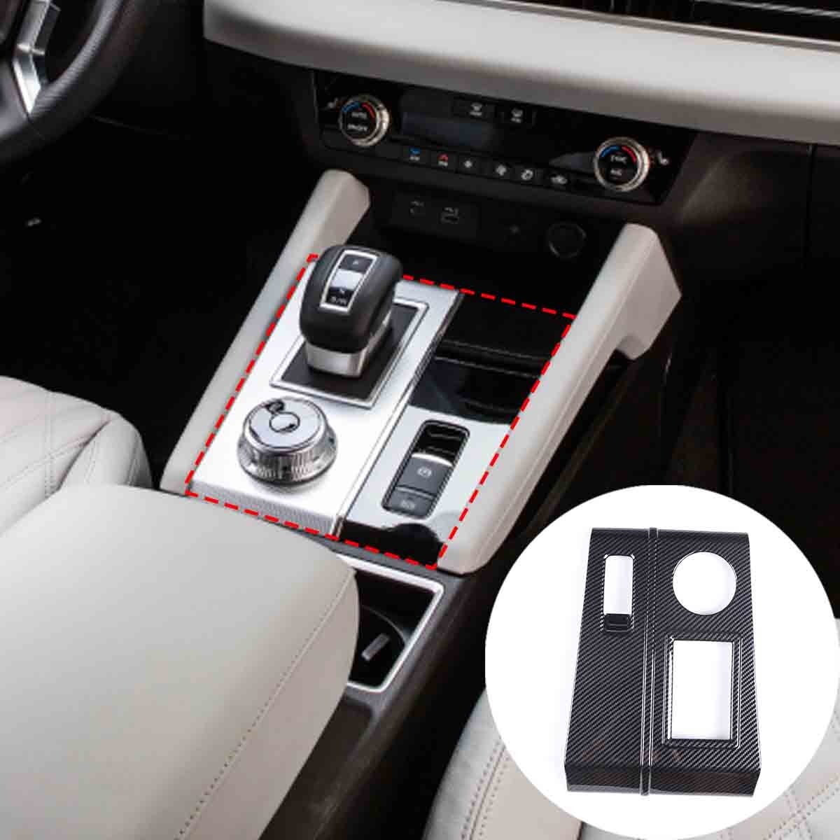 For  Mitsubishi Outlander Central Control Gear Panel Carbon Fiber Trim