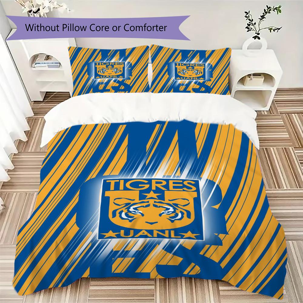 Tigres UANL Pattern Bedding uilt Set uilt Cover Pillowcase Home Decoration Birthday Gift (1 * duvet cover + 2 * pillowcase without core)219