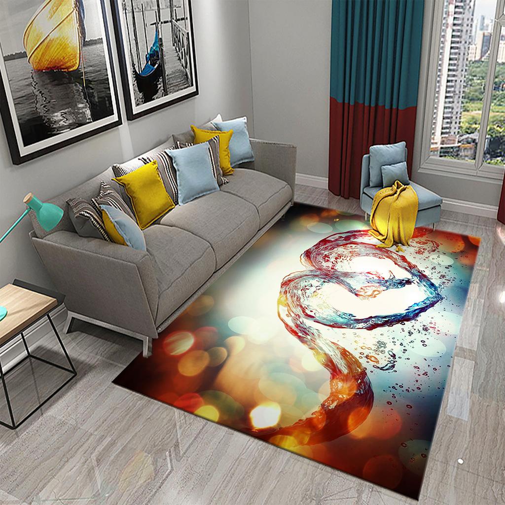 Romantic Love Heart Carpet Valentine's Day Rug Bathroom Anti Slip Floor Mat Living Room Bedroom Entrance Doormat Decor Carpet