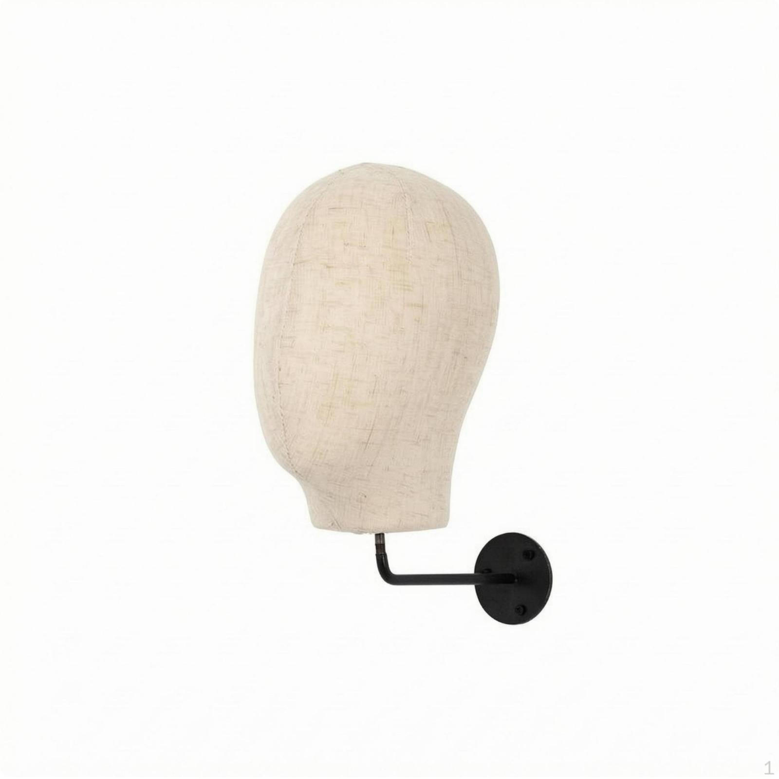 WallMounted Mannequin Head TextilecoveredCovered WallAttached Black Metal Hat Display