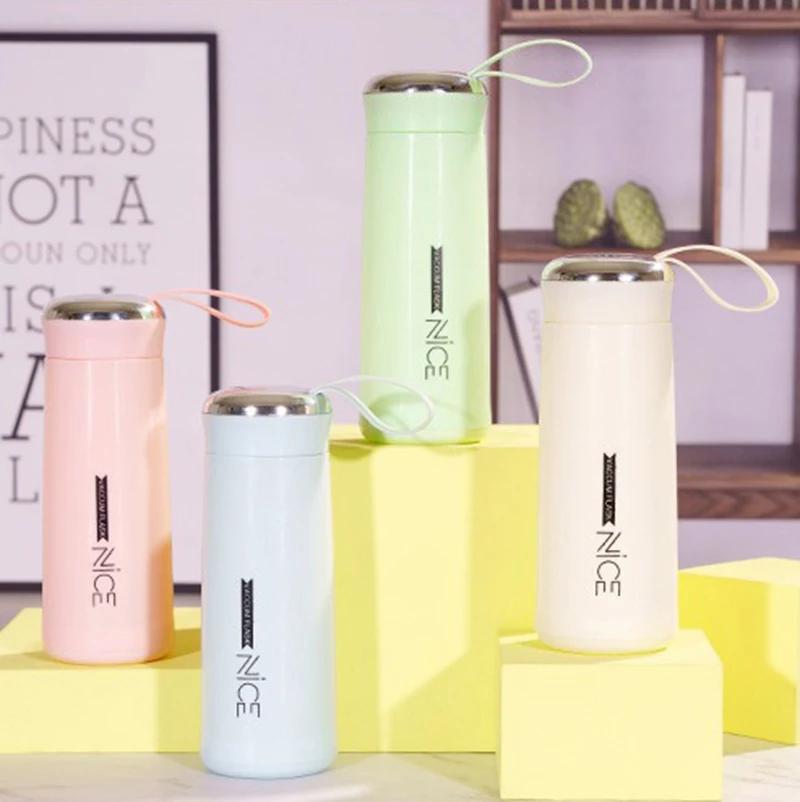 400ML Přenosná dvoustěnná skleněná láhev na vodu Cestovní Kancelář Domácnost Student Kreativní hrnek na vodu Hrnek na kávu Džus Mléko Láhev na vodu