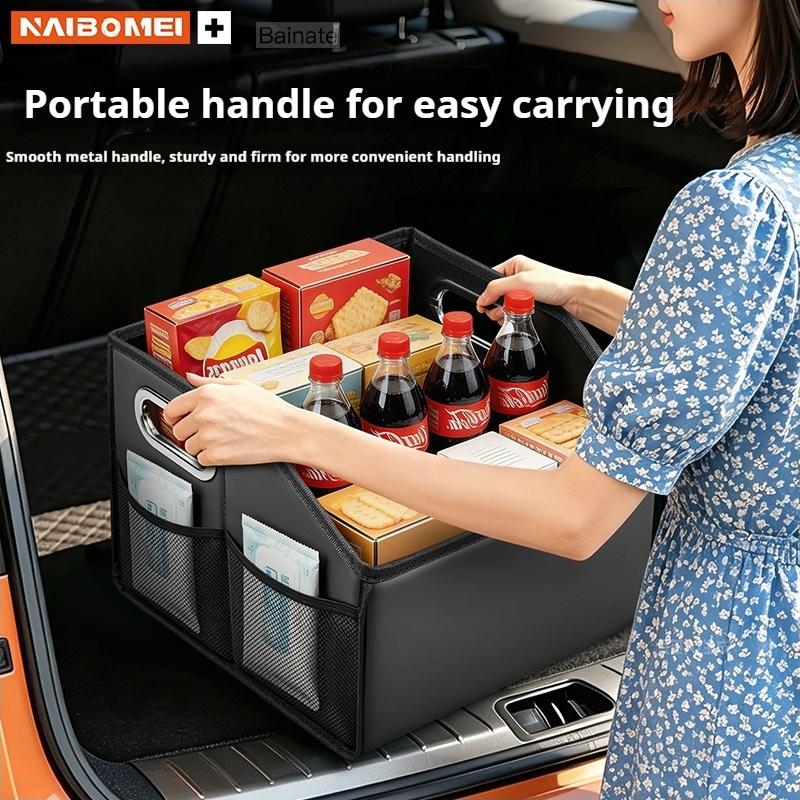 Car Trunk Storage Box, For GEELY Coolray X7 EX5 Emgrand Monjaro Starray 2025 2026, Leather Folding Organizador Car Accessories