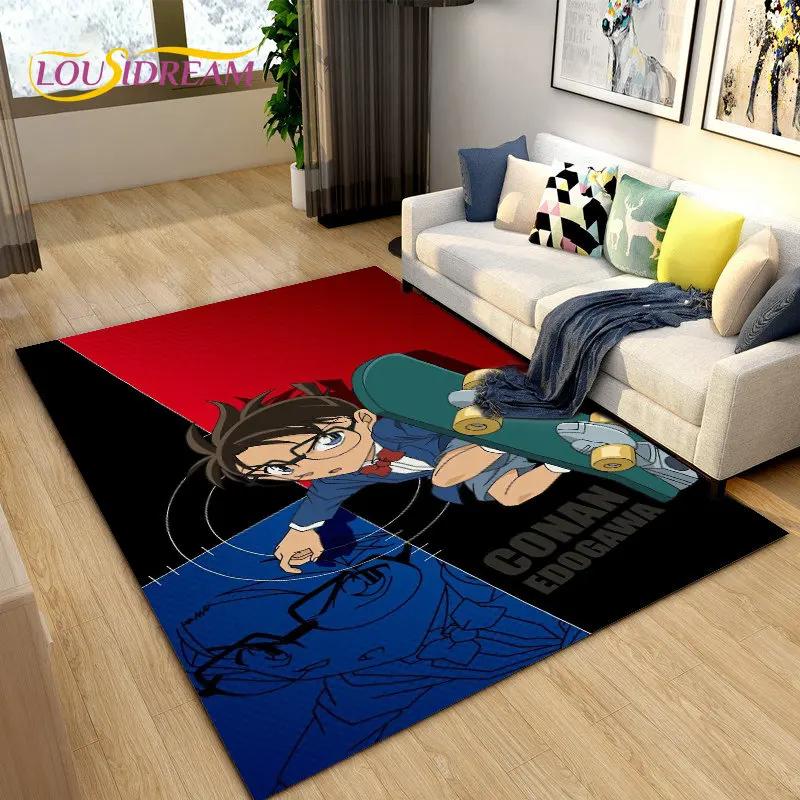 Detective Conan Cartoon Anime Area Rug,Carpet Rug for Living Room Bedroom Sofa Doormat Decoration, Kids Play Non-slip Floor Mat