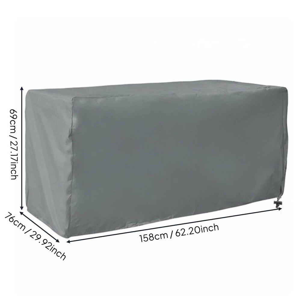Outdoor Storage Box Cover Waterproof Container Dustproof for Garden Black 1236255cm