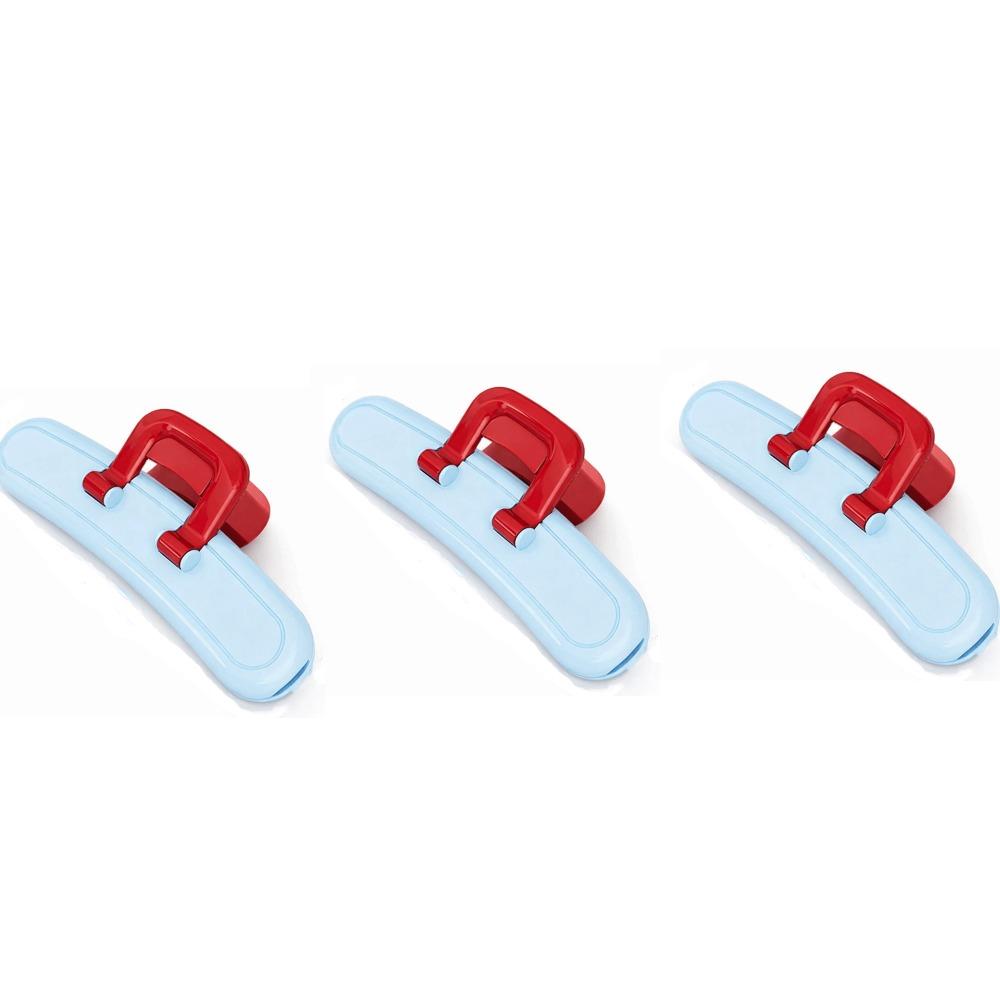 3 Pieces Dopamine Food Sealer Clip Moisture Proof Wide Open Bag Sealing Clip Hanging Hole Decorative Airtight Food Clip Kitchen