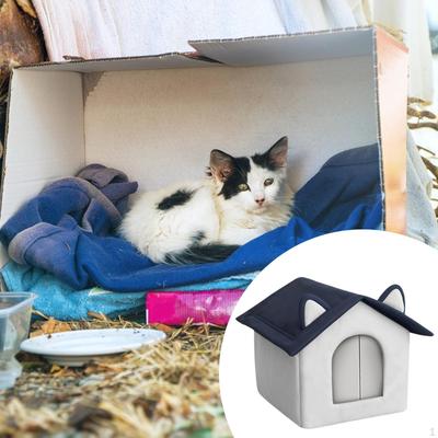 Katthus för utomhuskatter Kattunge Vattentätt Väderbeständigt Isolerat Skydd Husdjursbo