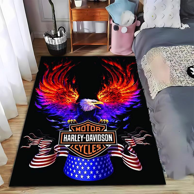 

Harley-Davidson Motorcycles Inspired Retro Design Carpet with Vintage Artwork Suitable for use as an anti-slip for room and bedroom sofas 40x60cm( 15x23in )