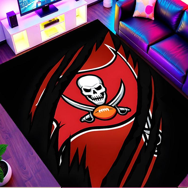 Tampa Bay Buccaneers Print Rug, Washable Floor Carpet, For Entryway Dorm Laundry Room Office Study, Home Decor Birthday Christmas Gift