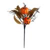 Artificial Black Rose Pumpkin Picks for Halloween Floral Arrangements and Vase Decorations