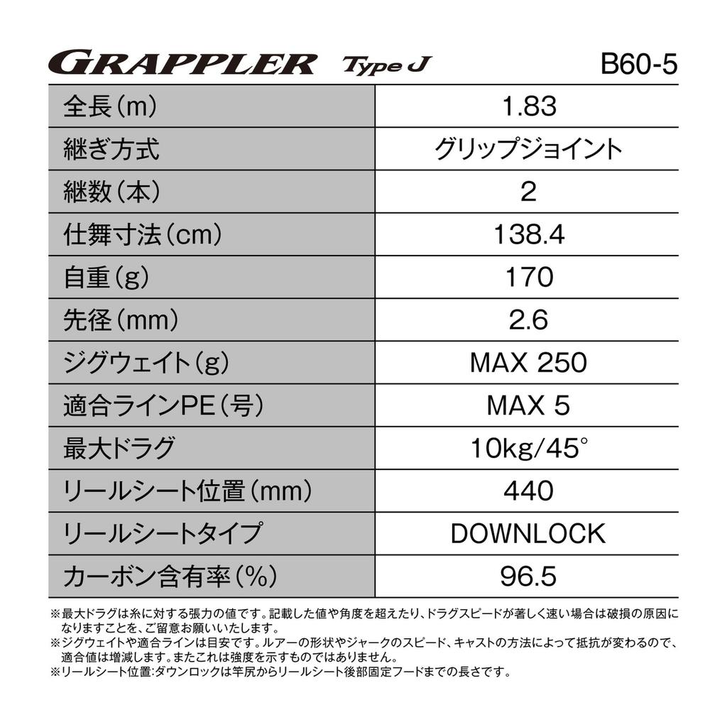 SHIMANO Grappler Type J B60-5 Offshore Rod
