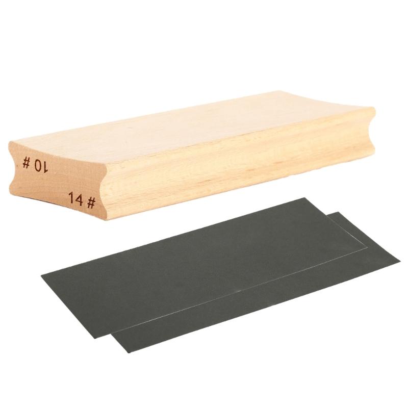 Wood Polished Sanding Block for Guitar Fret Leveling Fingerboard Luthier Tools with Sandpaper Guitar Repair Tools Kits