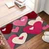 3D Flocking Multi Tone Heart Shaped Pattern Doormat Entry Sweet Rug Anti Slip Floor Mat For Girls Room Indoor Entry Daily Use