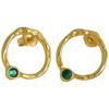 Vergoldete S925 Sterlingsilber Smaragd Zirkonia Ohrstecker: Retro-Mode für Frauen