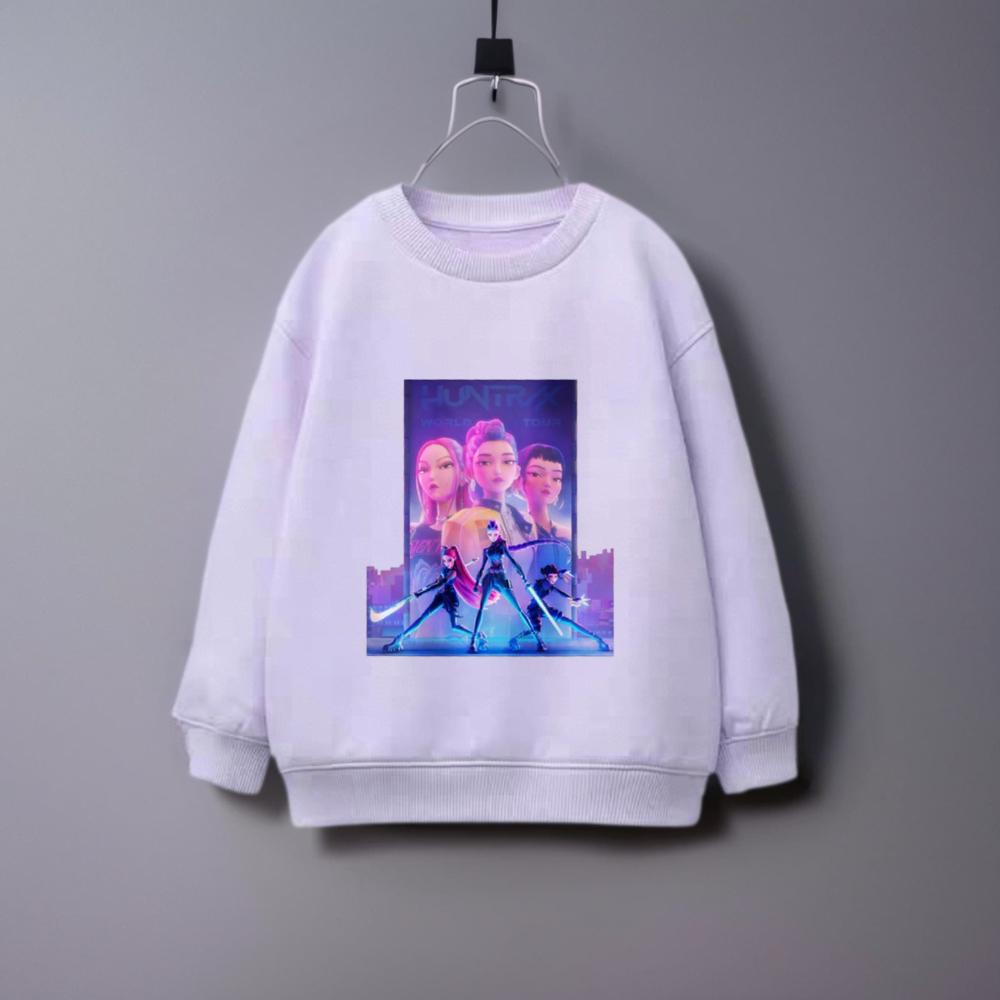 Sweatshirts For Girls Clothing Spring/autumn Fashion Casual Long Sleeved Tops Hoodie Crewneck Pullovers Printed Demon Hunters
