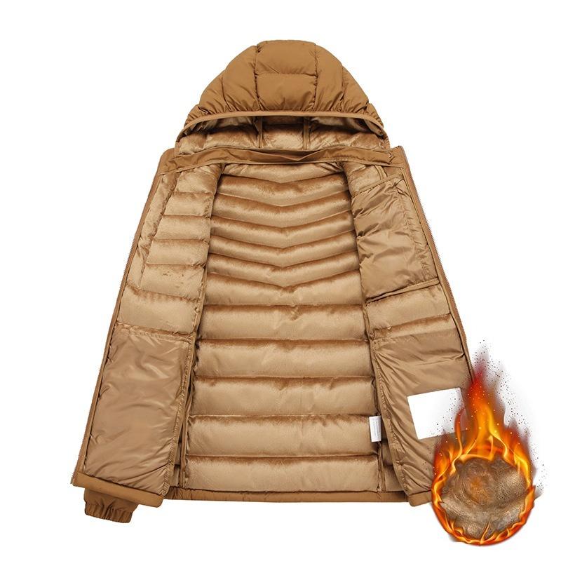 Light Clothing Cotton Comfortable and Versatile Jacket Men's Models Winter Slim Removable Cap Padded Thickened Hooded Jacket Men