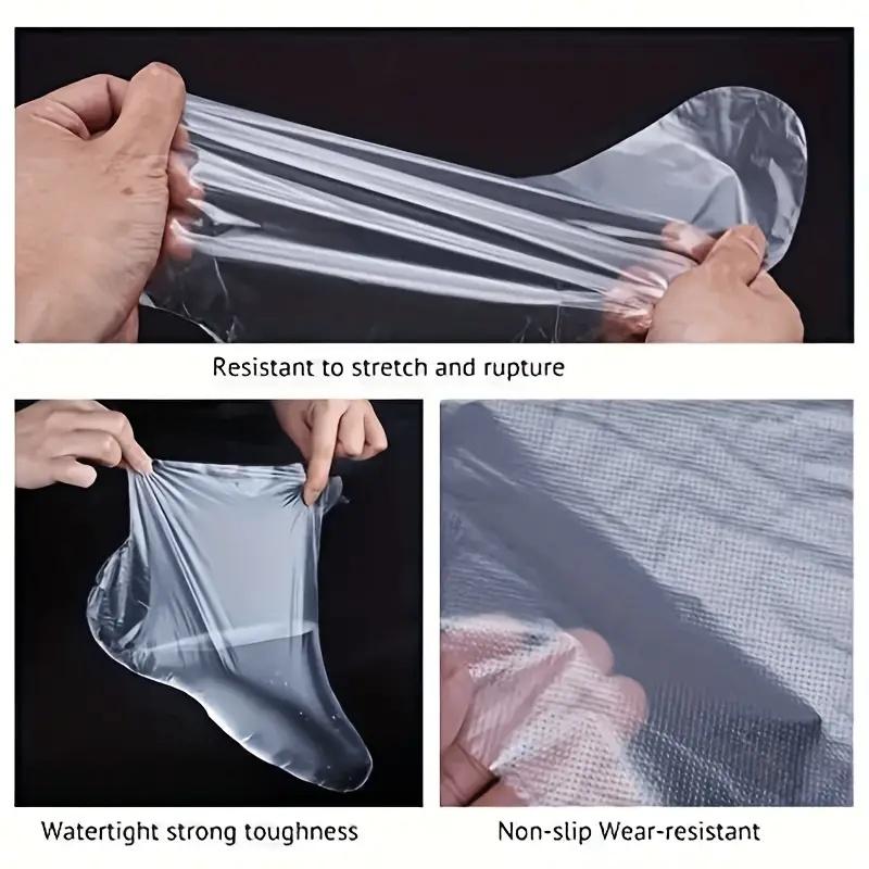 100Pcs Disposable Foot Covers - Soft & Comfortable Plastic Shoe Covers for Daily Use, Foot Care & Shoe Try-On Protection, HygiFoot Protection