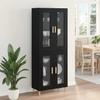 Highboard in Black Oak Look 69.5 x 34 x 180 cm Engineered Wood