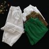 Women's Summer Retro Lace Splicing Nine-minute Pants Design Casual Lantern Pants