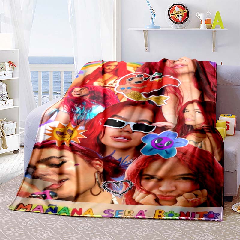 Customizable K-KAROL-G flannel blankets, perfect for autumn warmth, suitable for children and adults, and stylish K-POP shawls