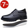 Fashion Hidden Heel 7CM Men Leather Shoes Plus Size Elevator Shoes Man Height Increase Business Office Oxfords Footwear Lift Suit Shoes